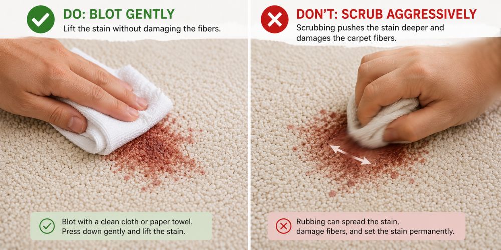 How to Remove Carpet Stains Without Damaging the Fibers