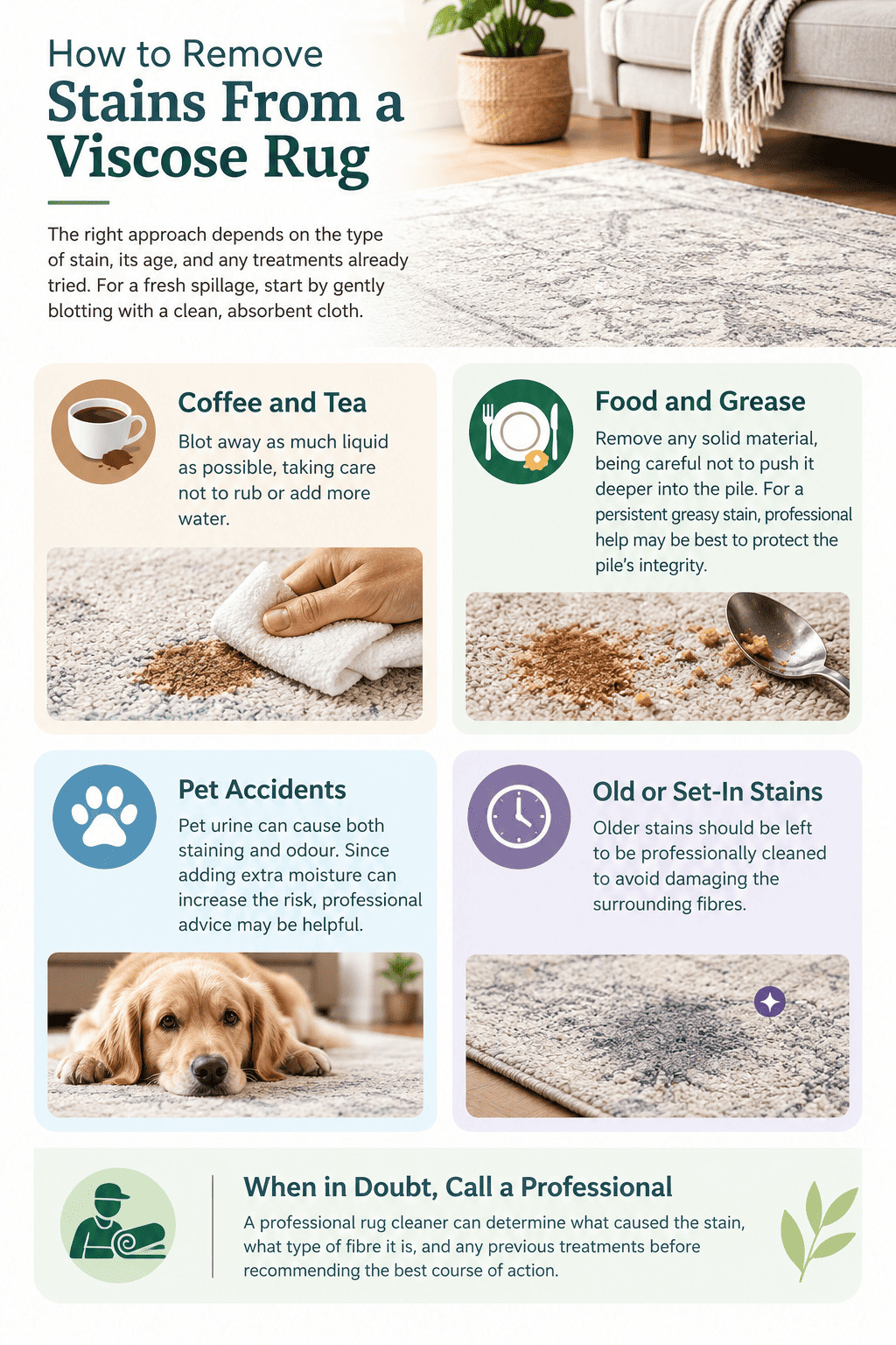 How to Remove Stains From a Viscose Rug