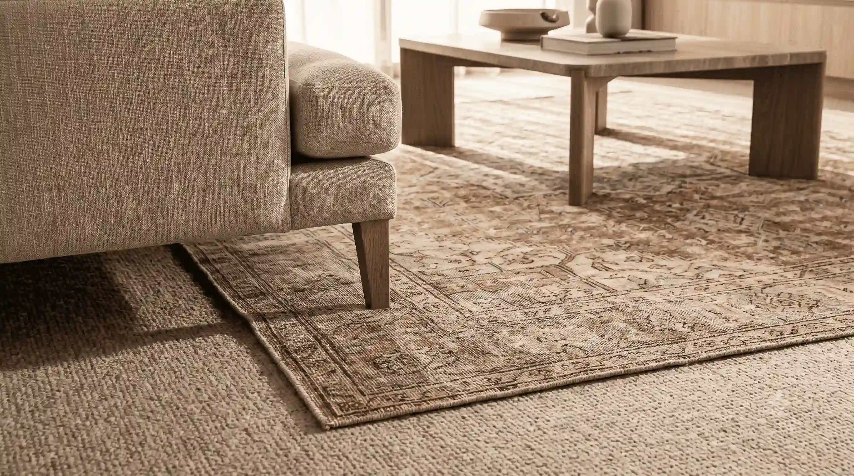 Use Furniture to Help Keep a Rug in Place